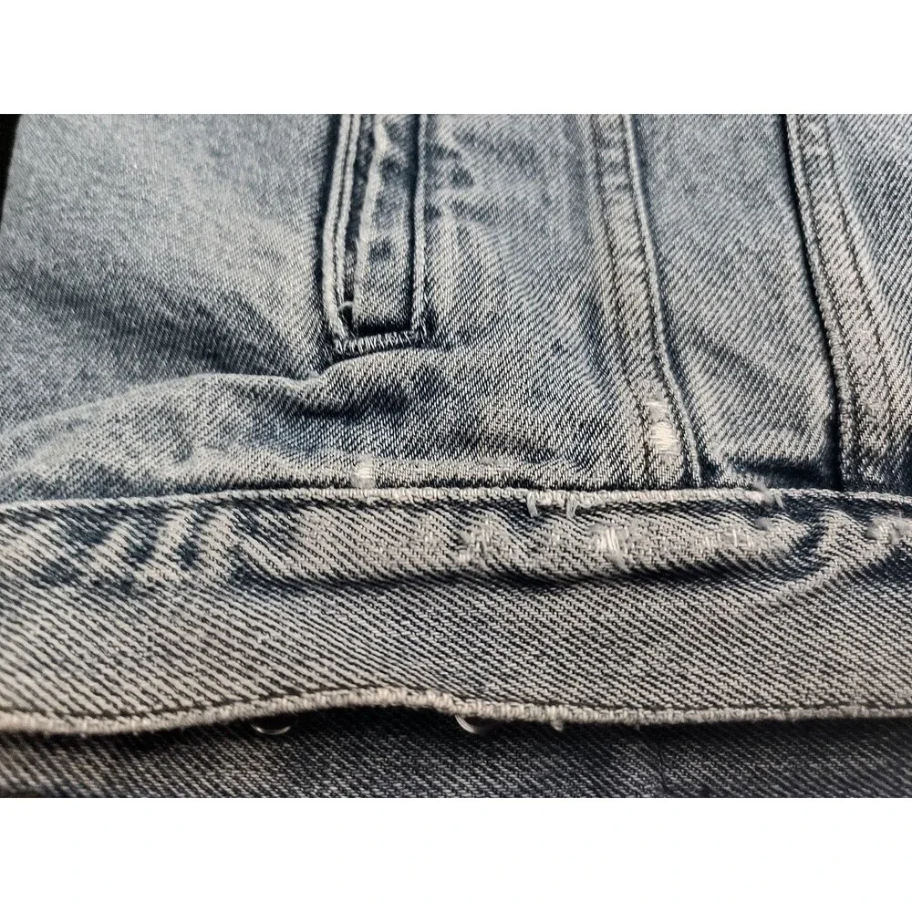 Vintage Harley Davidson Blue Jean Denim Vest Jacket Embroidered Logo Back XL